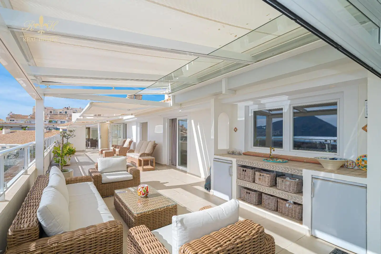 Terrasse von Dachboden zum Verkauf in Altea mit Klimaanlage, Heizung und Schwimmbad