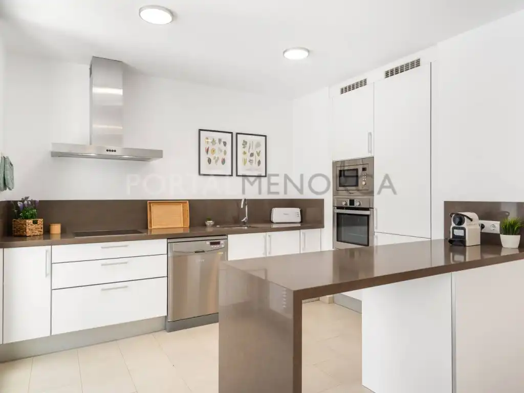 Cuina de Casa o xalet en venda en Es Mercadal amb Jardí privat, Terrassa i Piscina