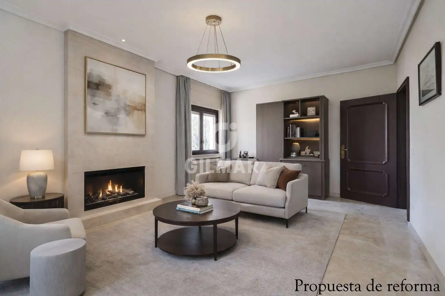 Sala de estar de Casa o chalet en venta en Pozuelo de Alarcón con Calefacción, Jardín privado y Piscina