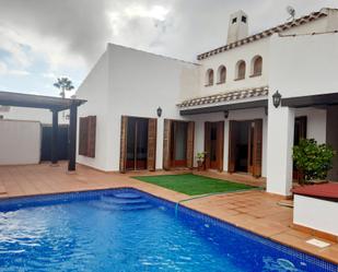 Exterior view of Single-family semi-detached for sale in  Murcia Capital  with Air Conditioner, Terrace and Swimming Pool