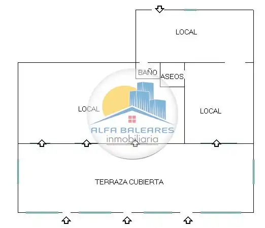 Außenansicht von Geschaftsraum zur Miete in Alcúdia mit Klimaanlage
