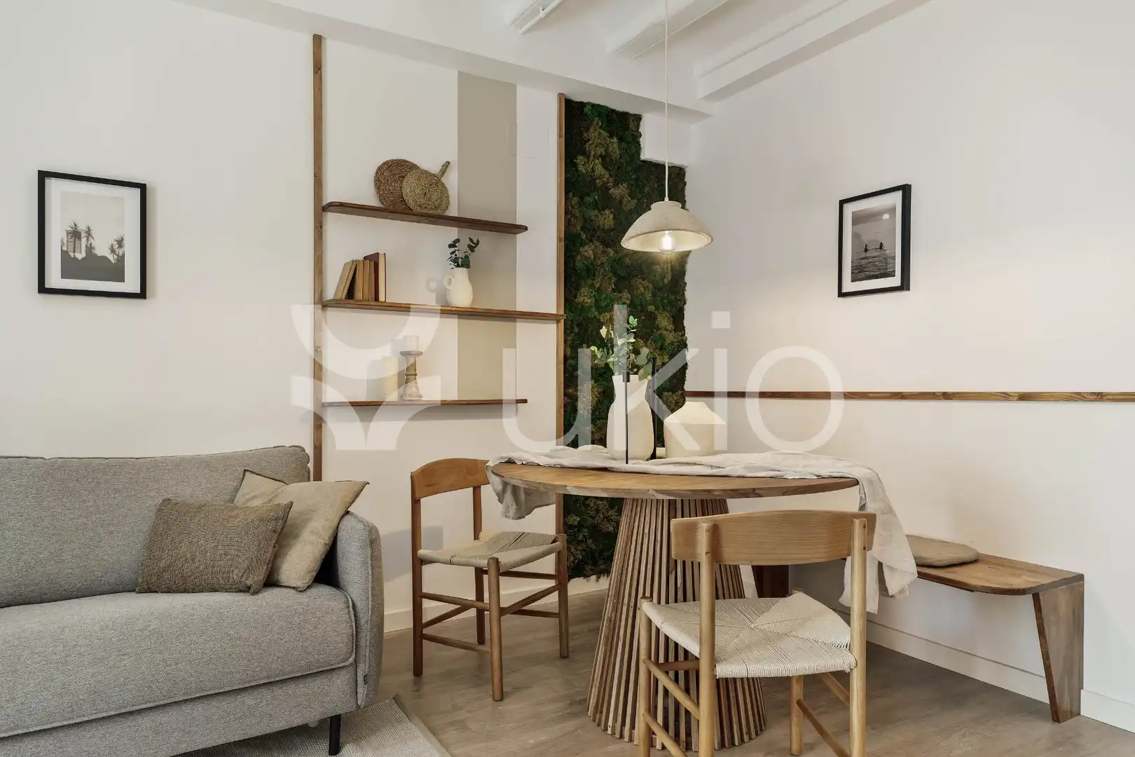 Sala de estar de Apartamento de alquiler en Barcelona con Aire acondicionado, Calefacción y Amueblado