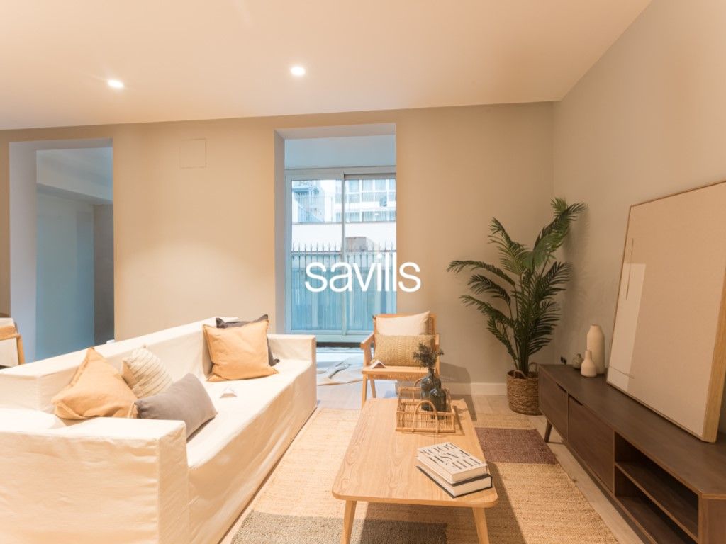 Sala d'estar de Apartament en venda en  Barcelona Capital amb Aire condicionat, Terrassa i Forn