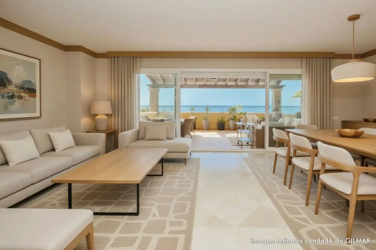 Wohnzimmer von Dachboden zum Verkauf in Marbella mit Klimaanlage, Heizung und Terrasse
