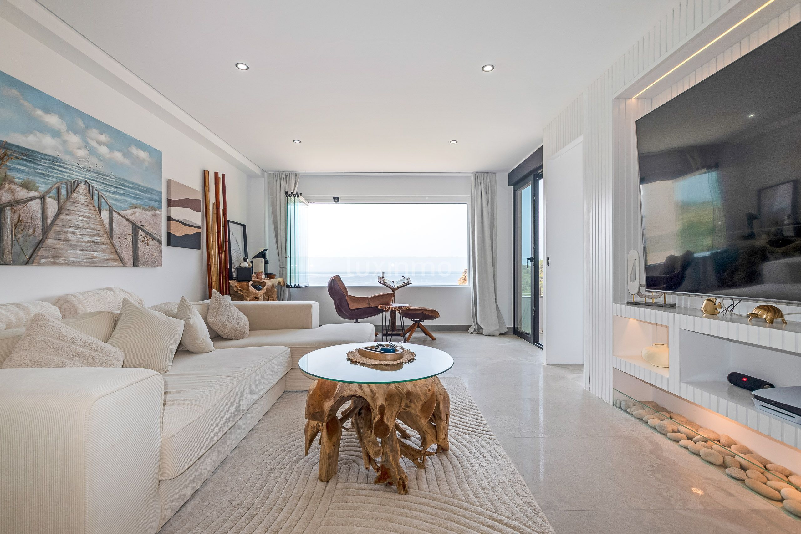 Living room of Flat for sale in Villajoyosa / La Vila Joiosa  with Air Conditioner, Heating and Private garden