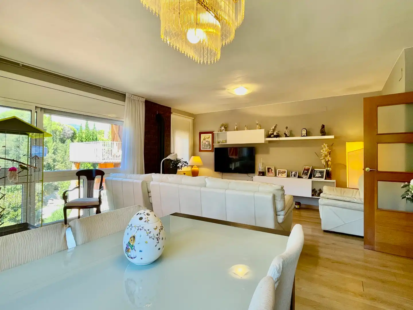 Wohnzimmer von Dachboden zum Verkauf in Caldes d'Estrac mit Klimaanlage, Heizung und Terrasse