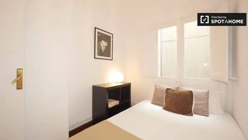 Schlafzimmer von Wohnungen zur untervermieten in Barcelona mit Klimaanlage, Heizung und Terrasse