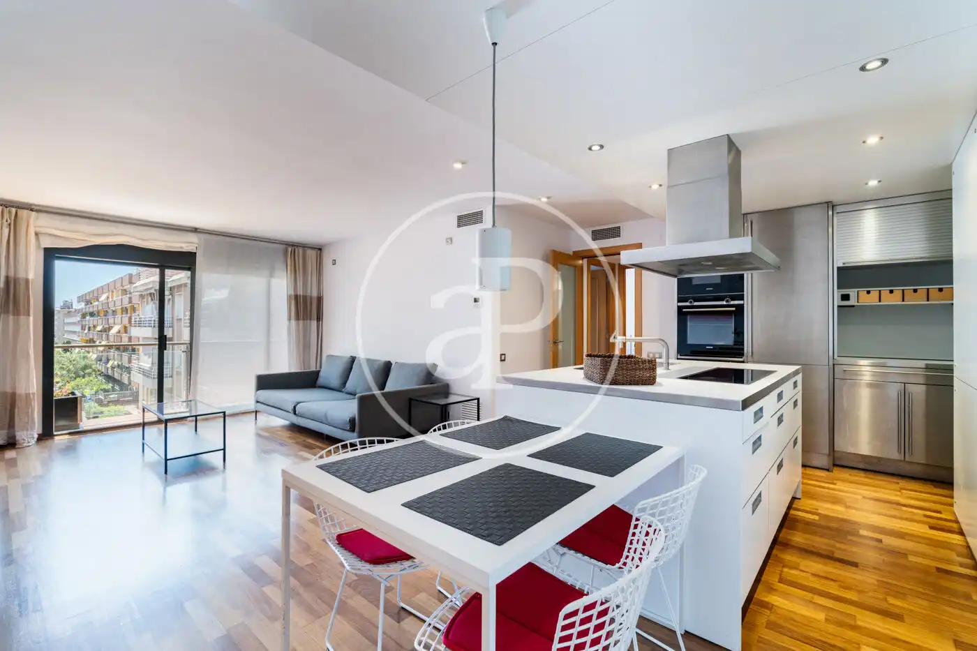 Wohnzimmer von Wohnung zur Miete in Barcelona mit Klimaanlage, Heizung und Möbliert