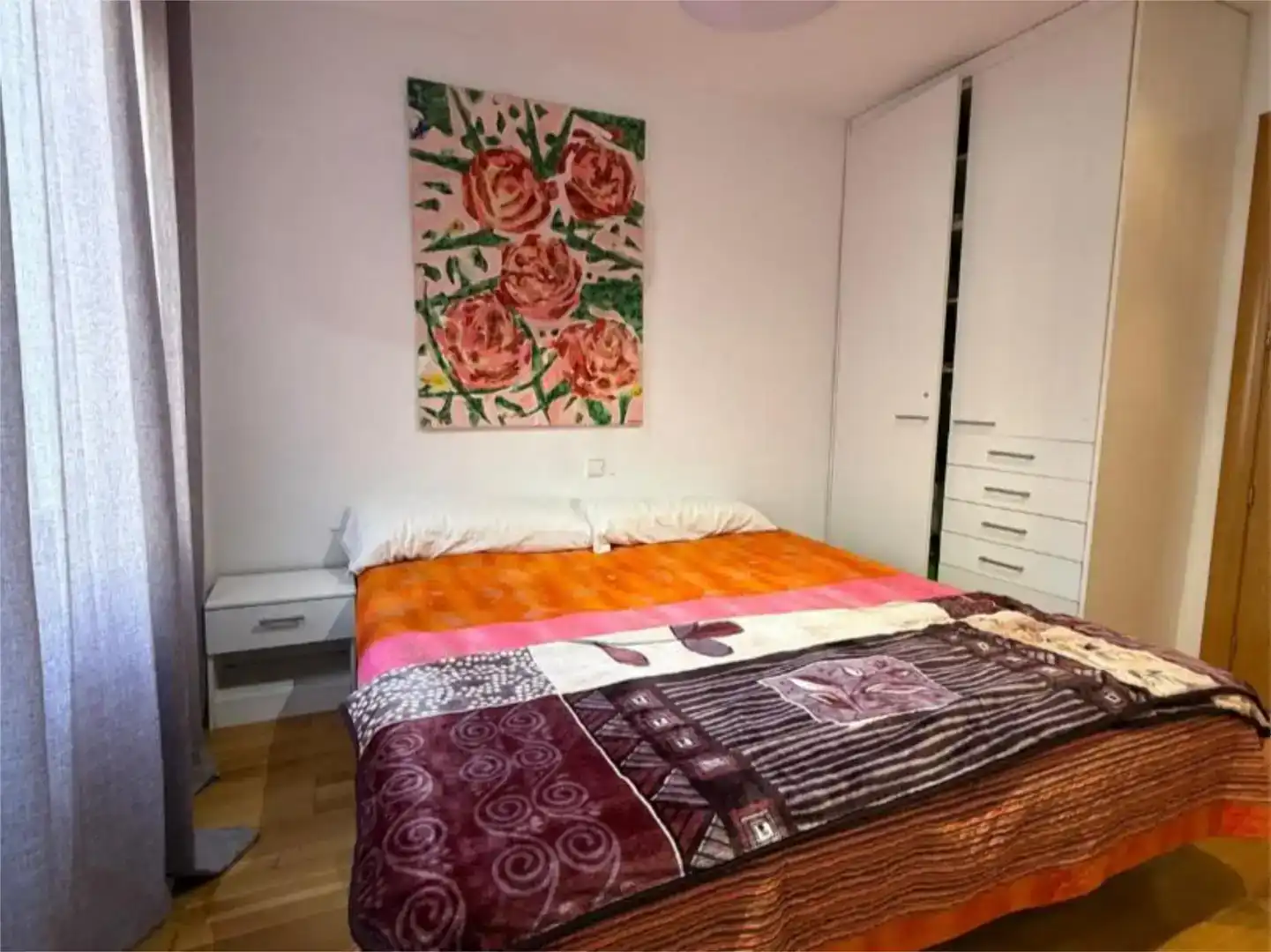 Schlafzimmer von Wohnung zur Miete in  Zaragoza Capital mit Klimaanlage und Balkon