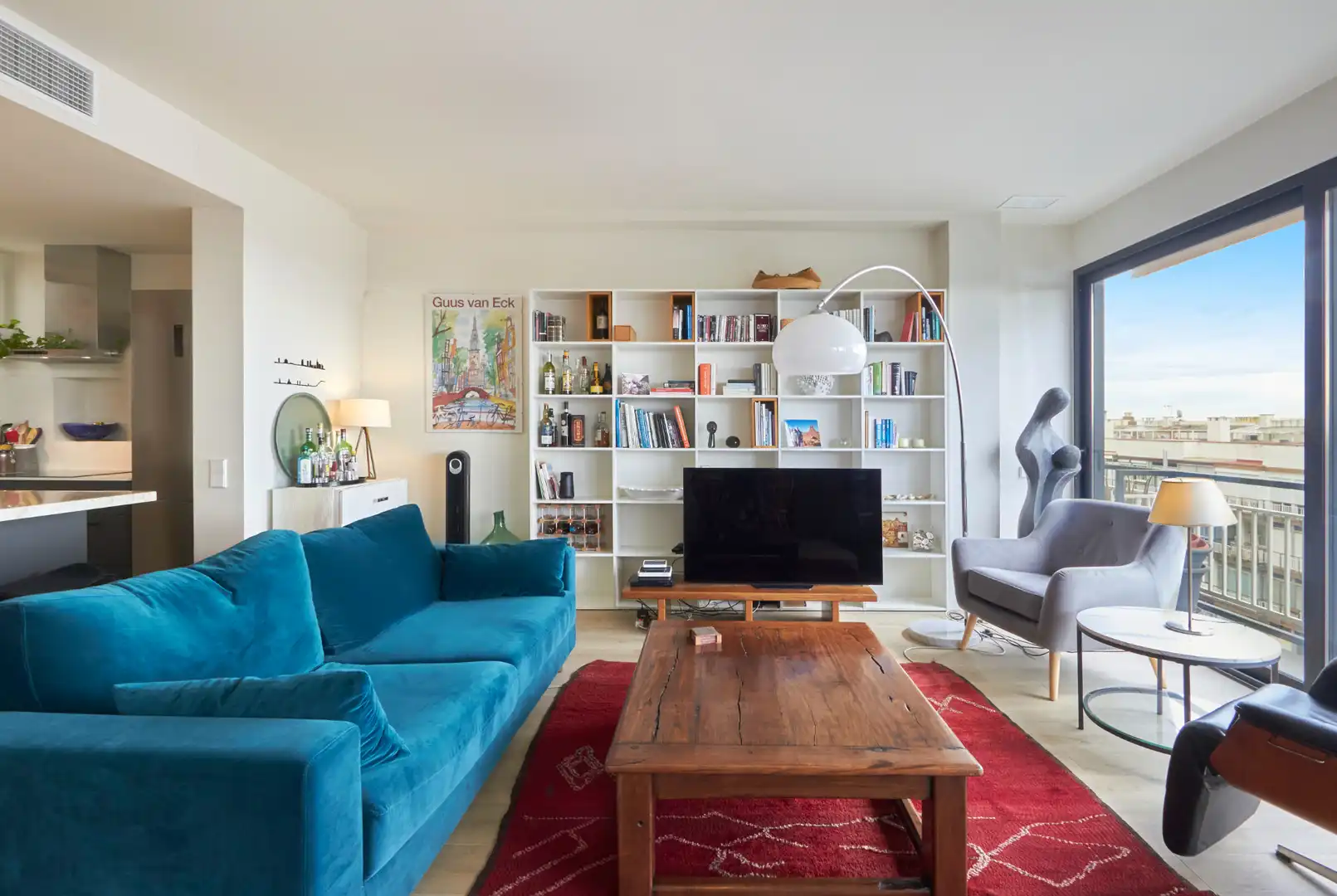 Wohnzimmer von Wohnung zum Verkauf in Barcelona mit Klimaanlage, Heizung und Parkett
