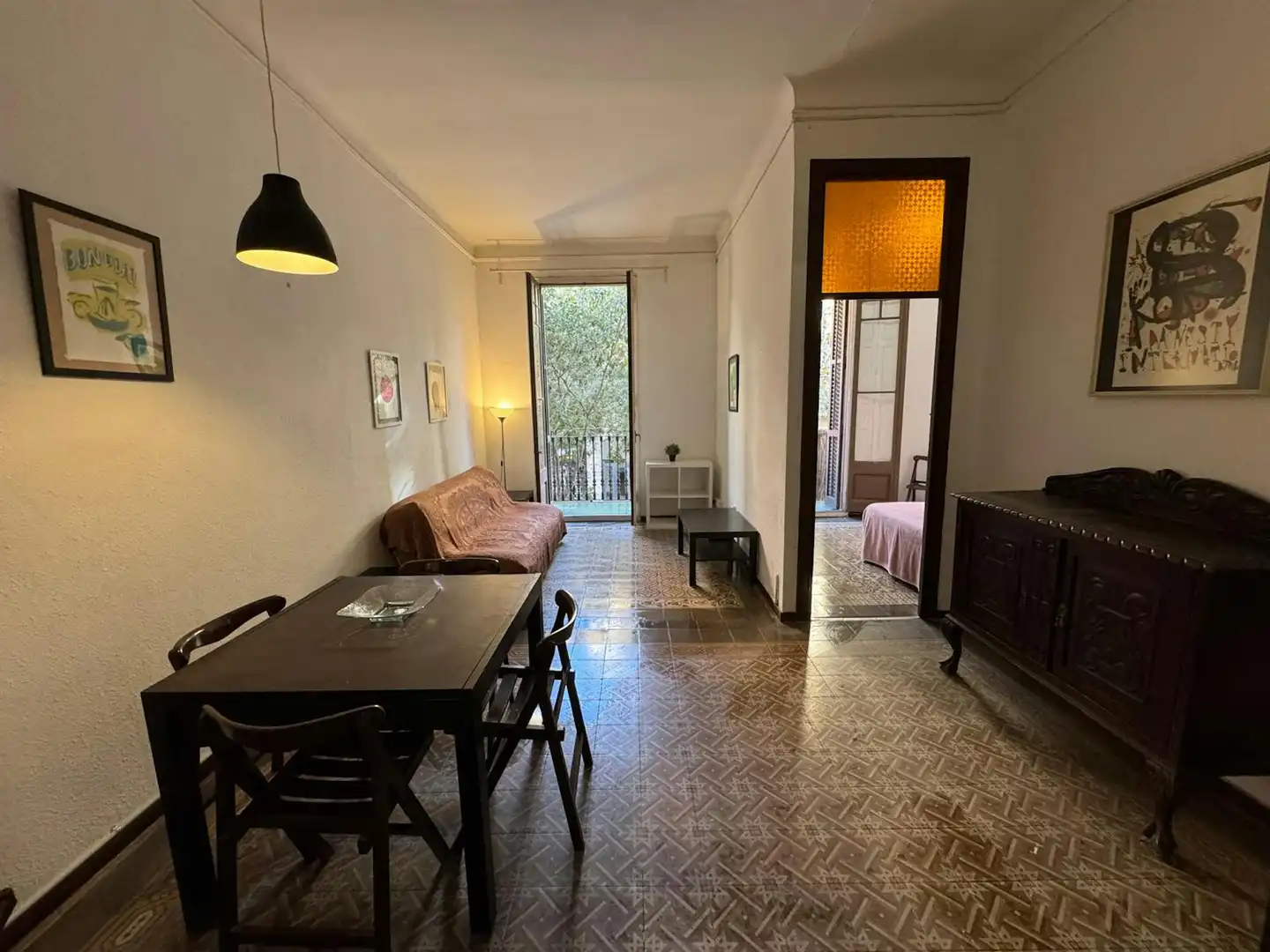 Sala de estar de Piso para compartir en Barcelona con Calefacción y Amueblado