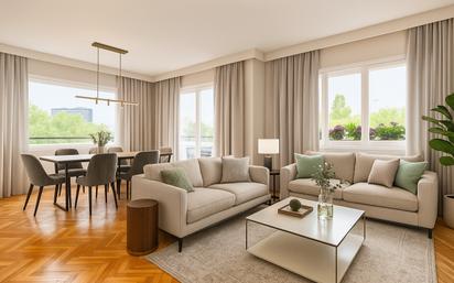 Sala d'estar de Pis en venda en  Barcelona Capital amb Aire condicionat, Calefacció i Jardí privat