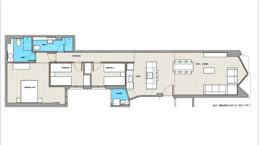 Flat for rent in Valencia  with Air Conditioner, Heating and Parquet flooring