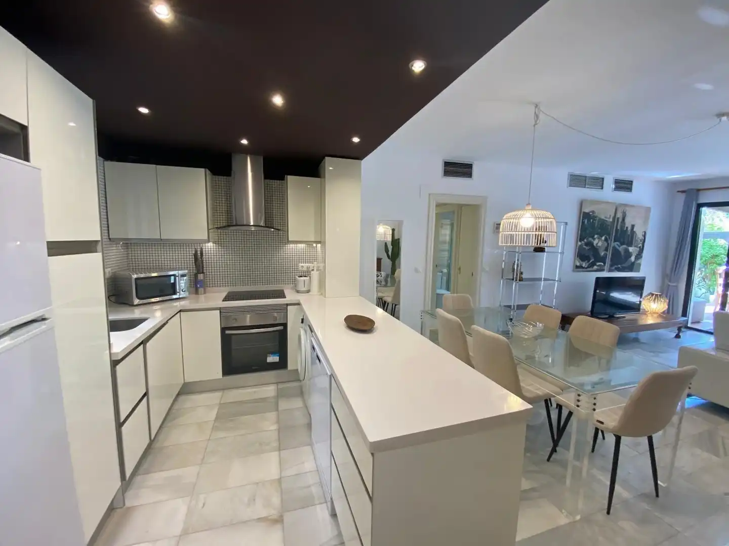 Kitchen of Apartments for rent in Marbella  with Air Conditioner, Furnished and Washing machine