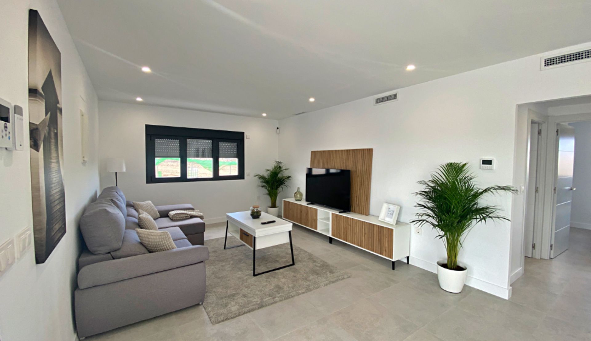 Sala de estar de Casa o chalet en venta en Fuente Álamo de Murcia con Aire acondicionado, Calefacción y Jardín privado