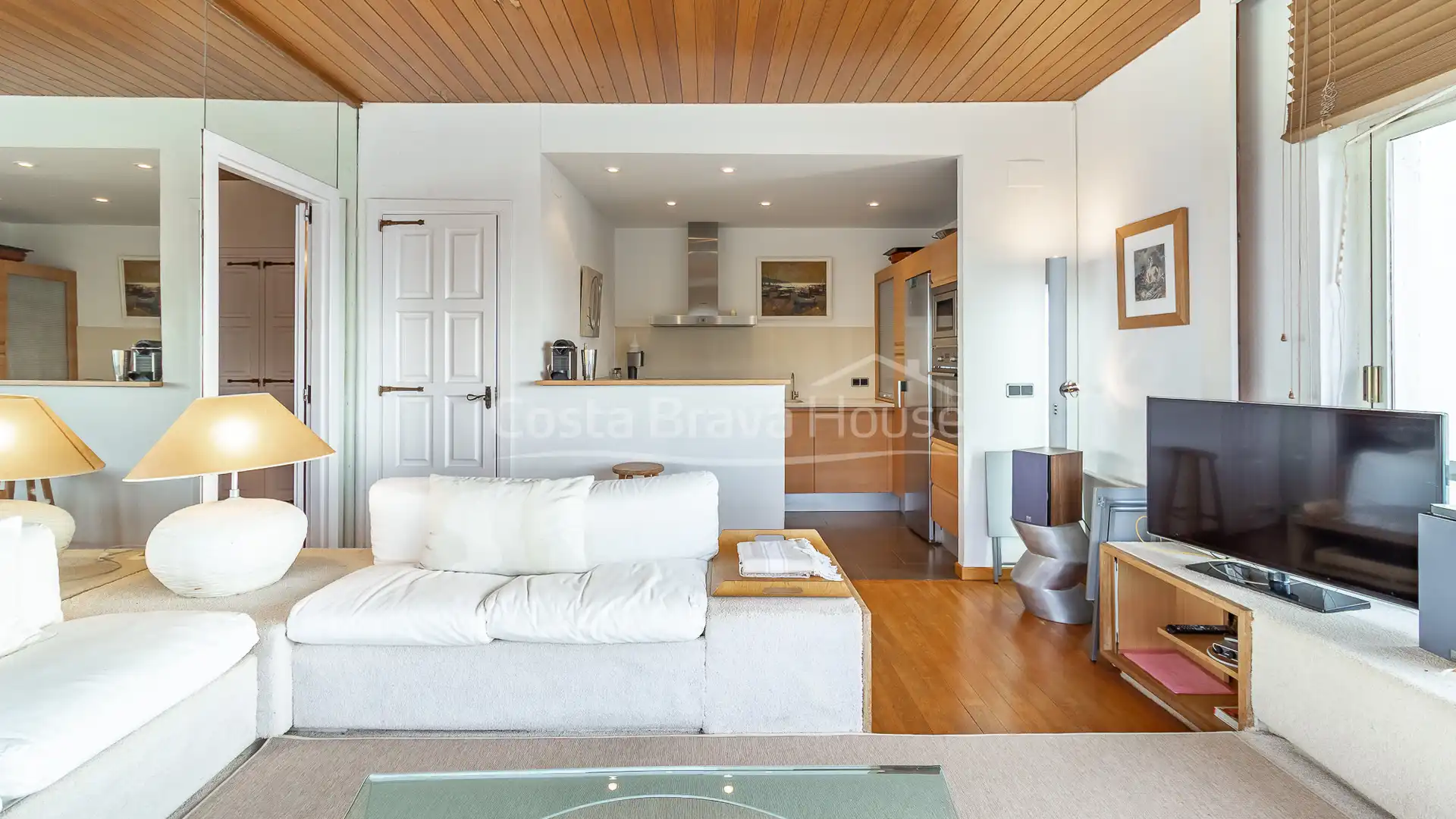 Wohnzimmer von Wohnungen zum Verkauf in Begur mit Klimaanlage, Parkett und Abstellraum