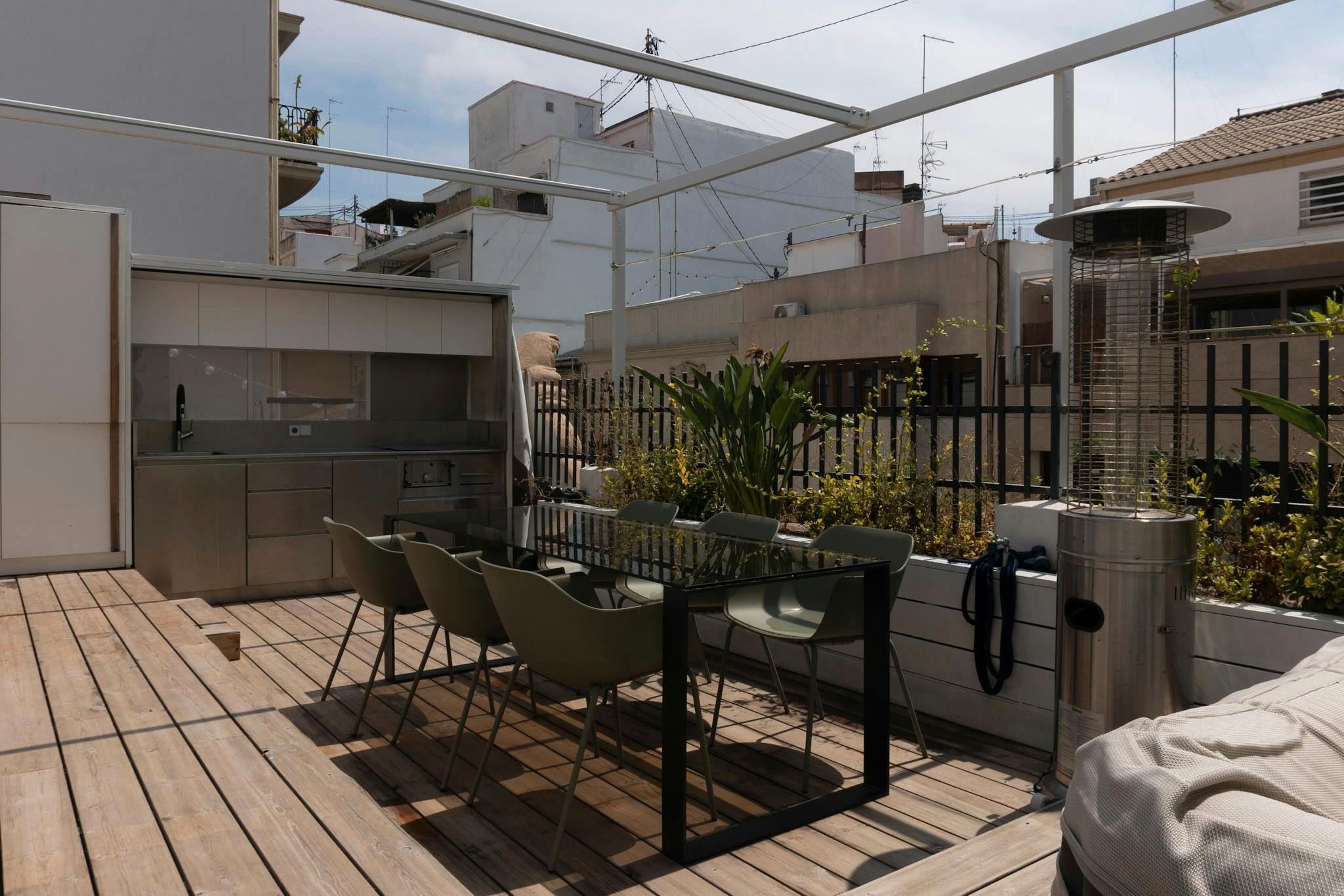 Terrace of Flat to rent in  Valencia Capital  with Air Conditioner, Heating and Furnished