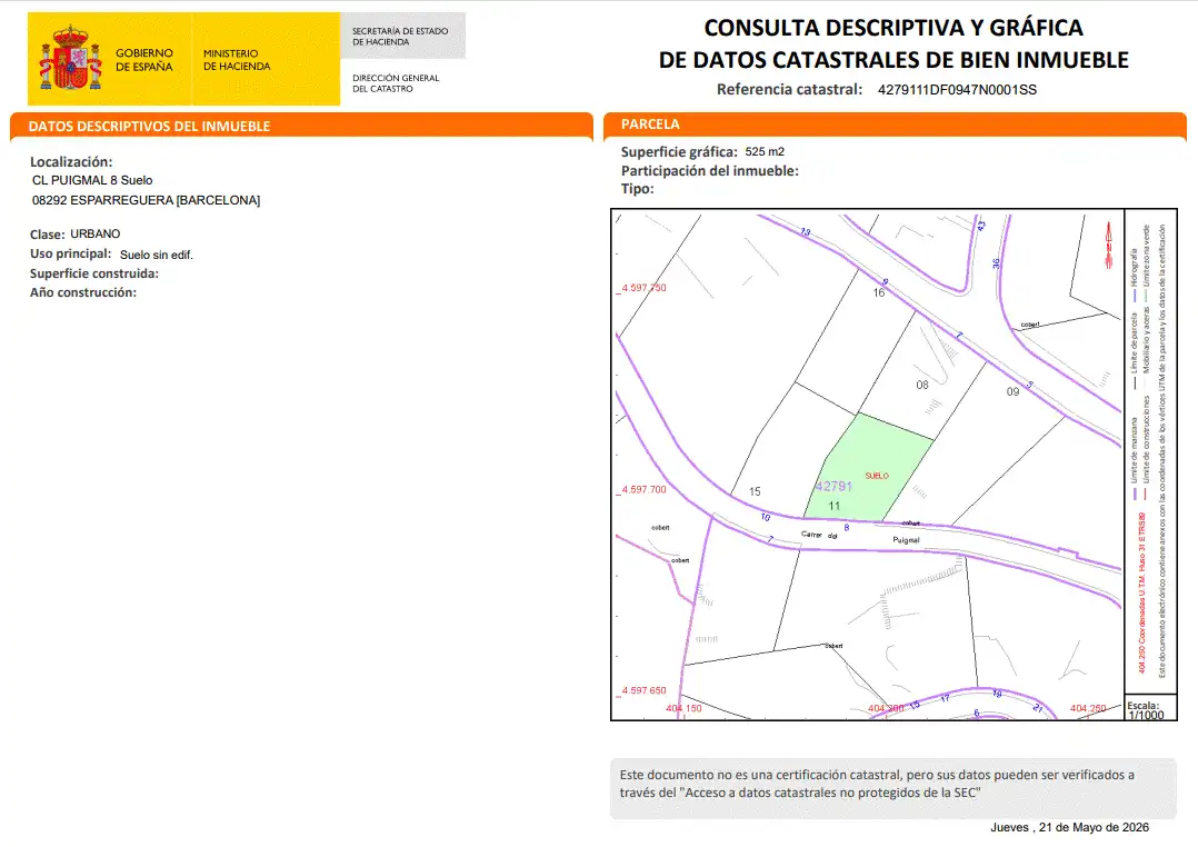 Terreno residencial en venta en Carrer del Puigmal 8, imagen 2