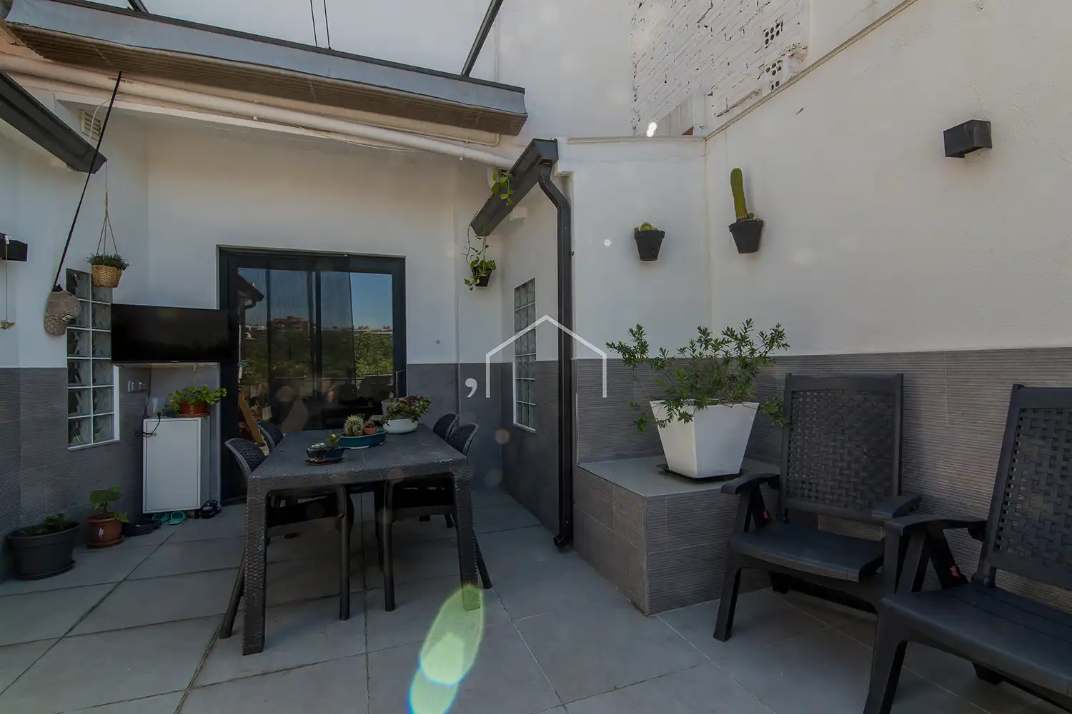 Terrace of Flat for sale in Badalona  with Heating, Parquet flooring and Furnished