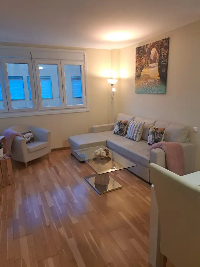 Living room of Flat for sale in Foz  with Heating, Storage room and Furnished