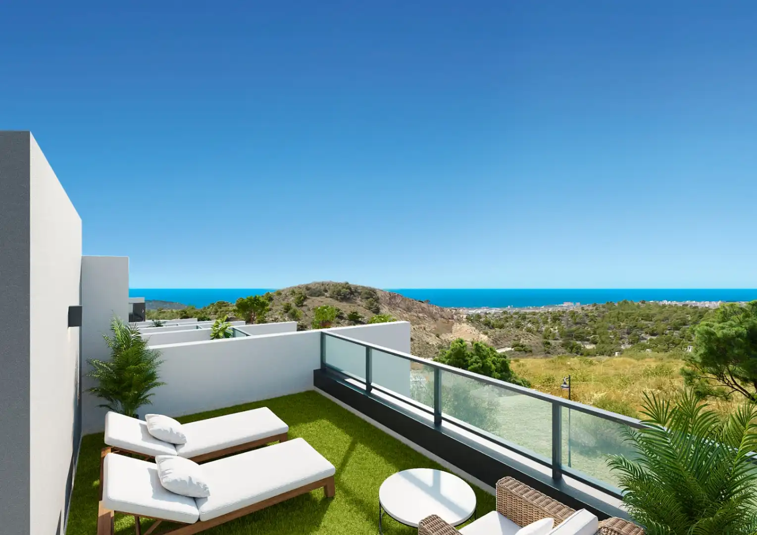Bungalow con terraza en venta en Finestrat Pueblo