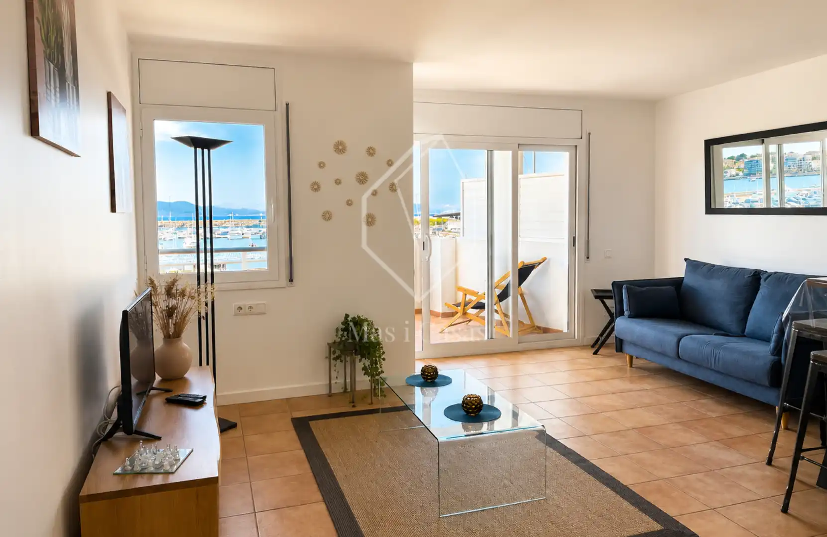 Wohnzimmer von Wohnungen zum Verkauf in L'Escala mit Klimaanlage, Heizung und Terrasse