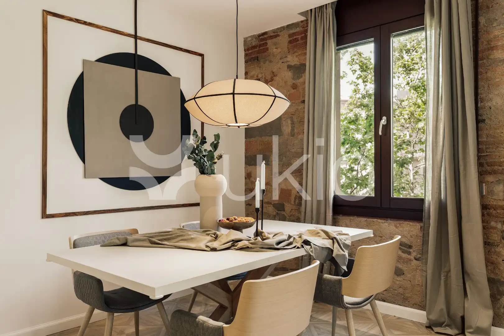 Dining room of Apartments for rent in Barcelona  with Air Conditioner, Heating and Furnished