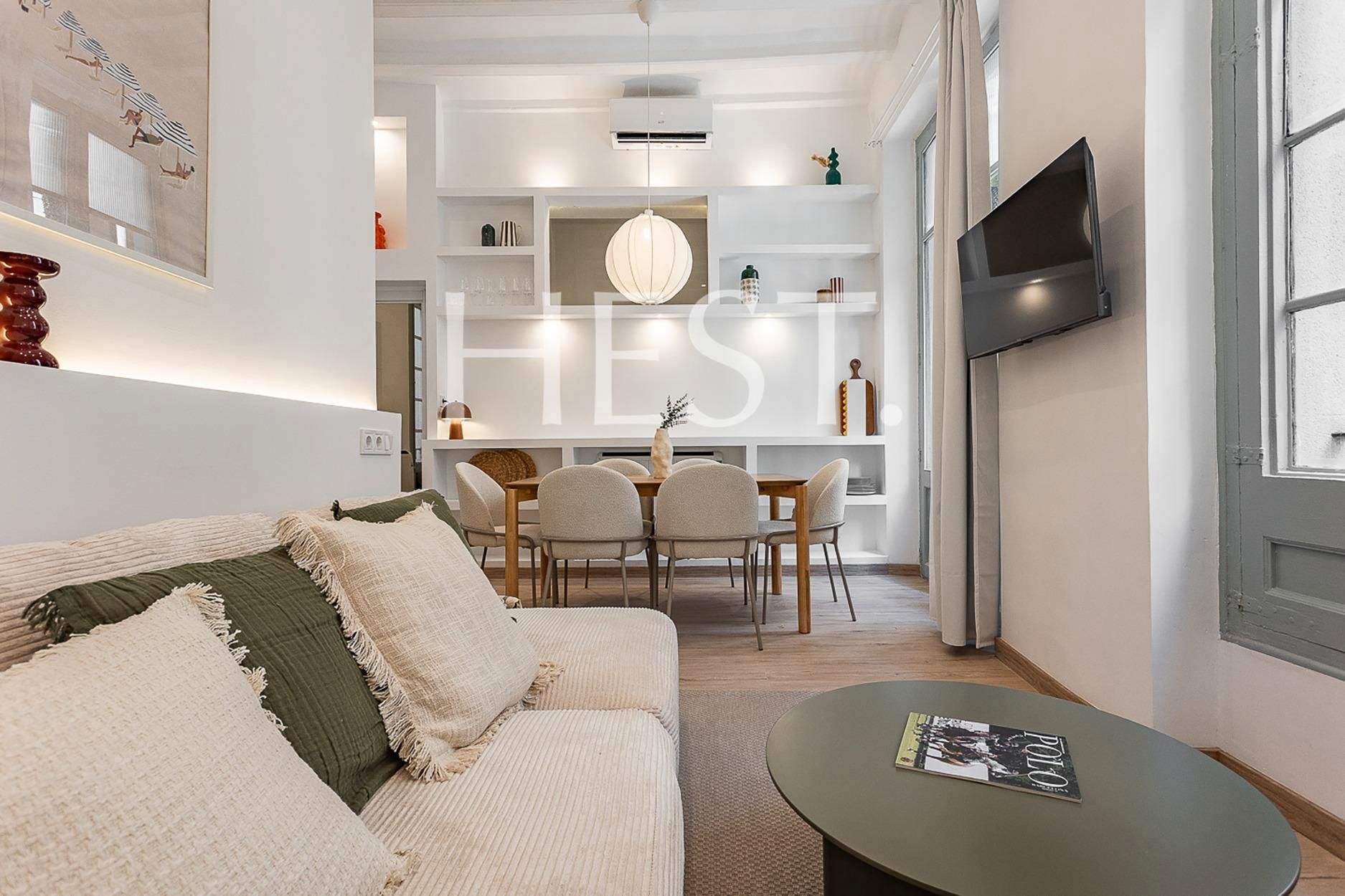 Sala de estar de Piso en venta en  Barcelona Capital con Aire acondicionado, Calefacción y Parquet