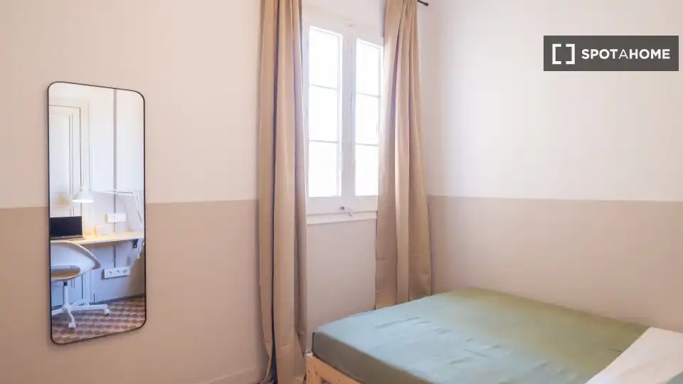 Habitación de Piso para compartir en Barcelona con Aire acondicionado, Calefacción y Amueblado