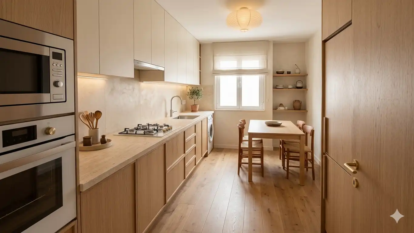 Kitchen of Flat for sale in Madrid  with Heating, Furnished and Balcony