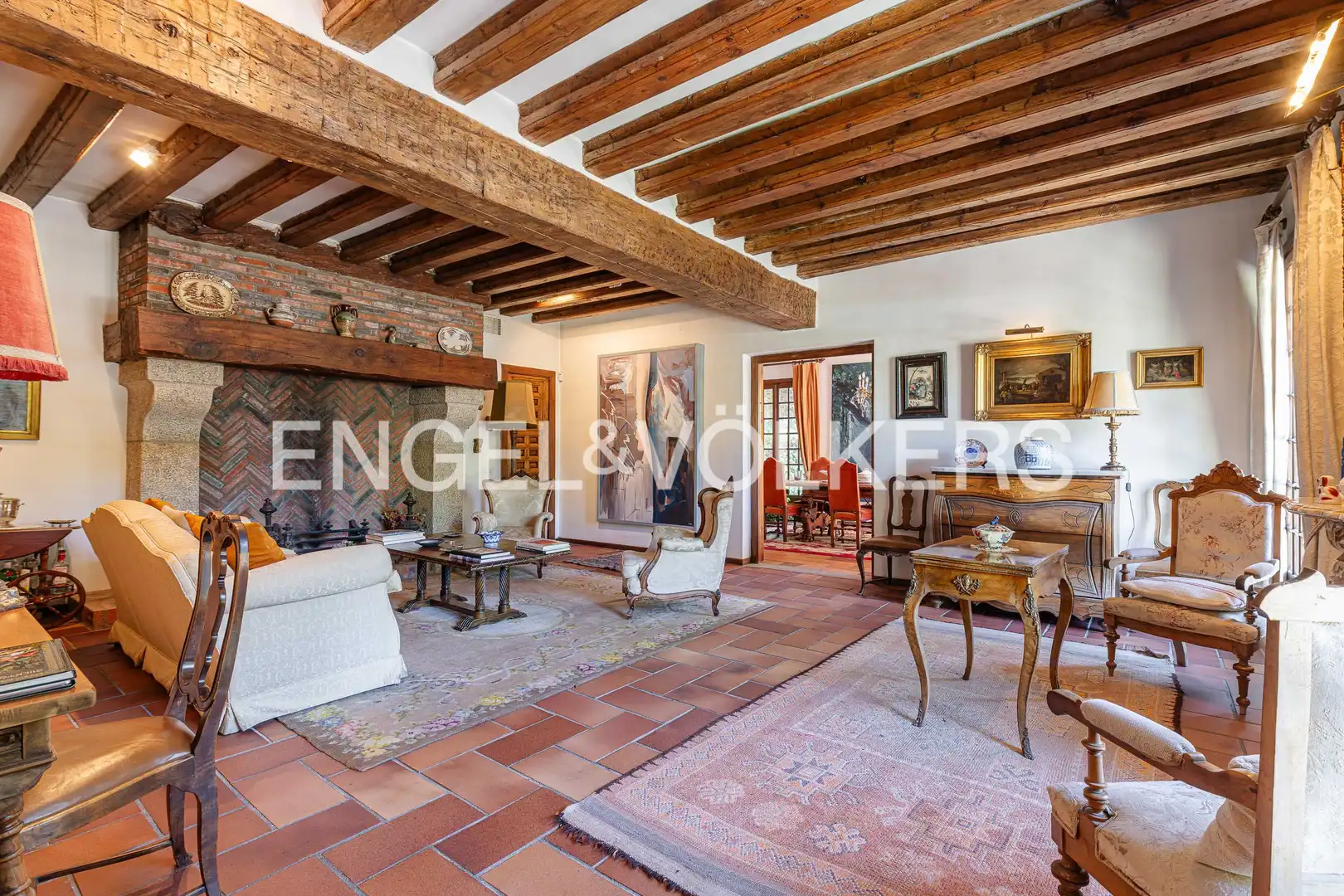 Sala de estar de Casa o chalet en venta en Pozuelo de Alarcón con Calefacción, Jardín privado y Piscina