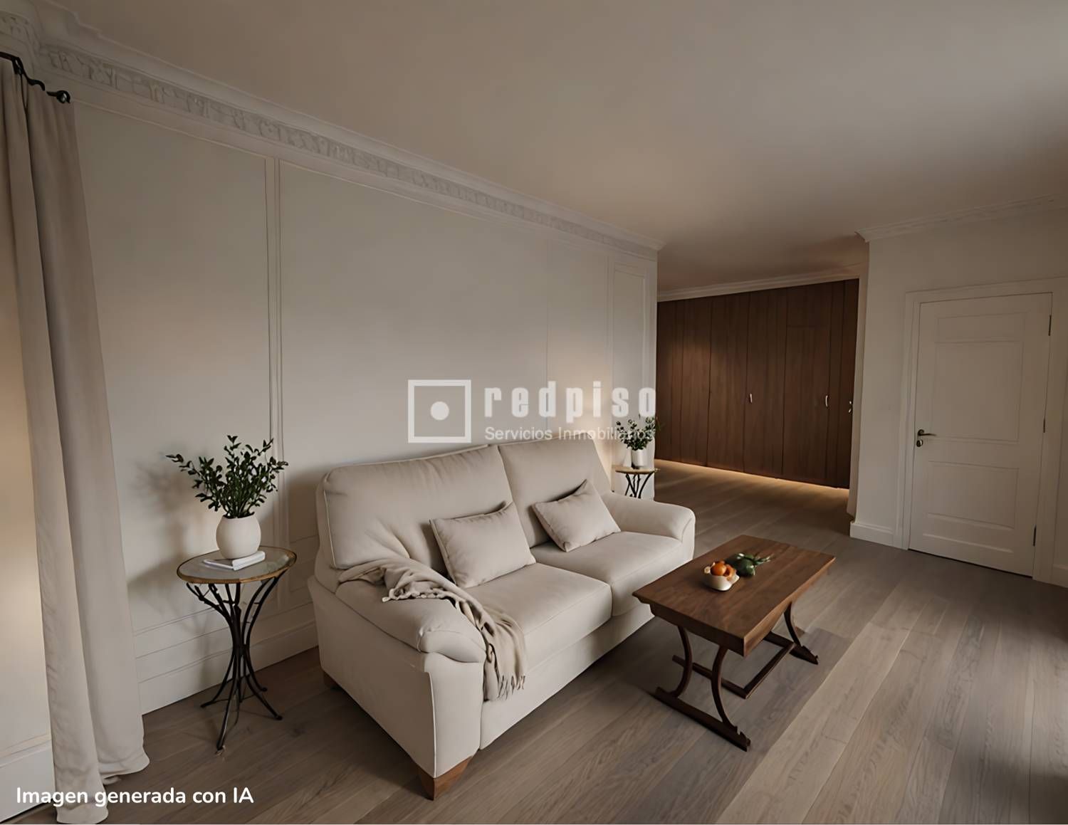 Sala de estar de Piso en venta en  Madrid Capital con Calefacción, Parquet y Terraza