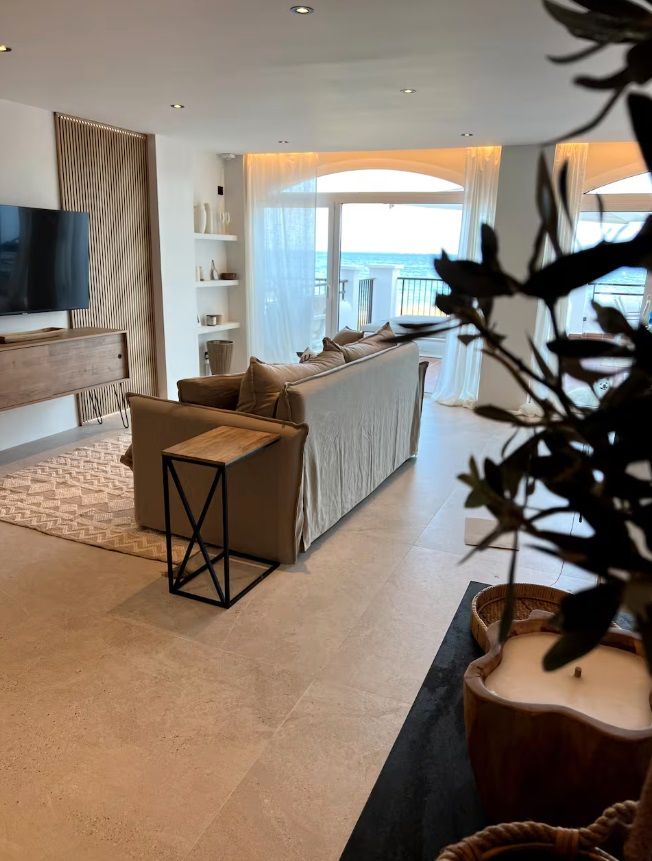 Sala d'estar de Apartament de lloguer en Sant Josep de sa Talaia amb Aire condicionat, Calefacció i Parquet