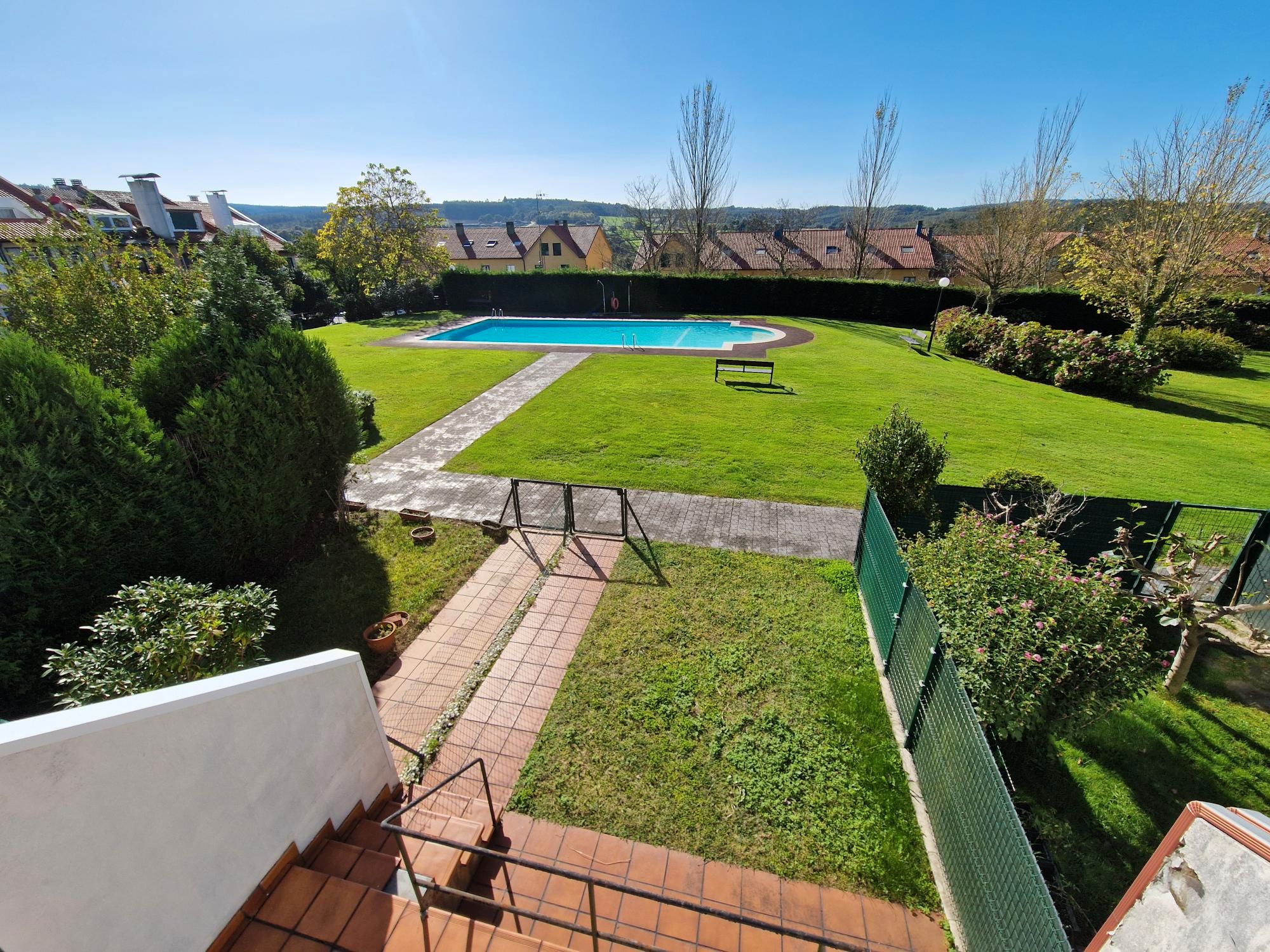 Swimming pool of Single-family semi-detached for sale in Oroso  with Heating, Private garden and Parquet flooring