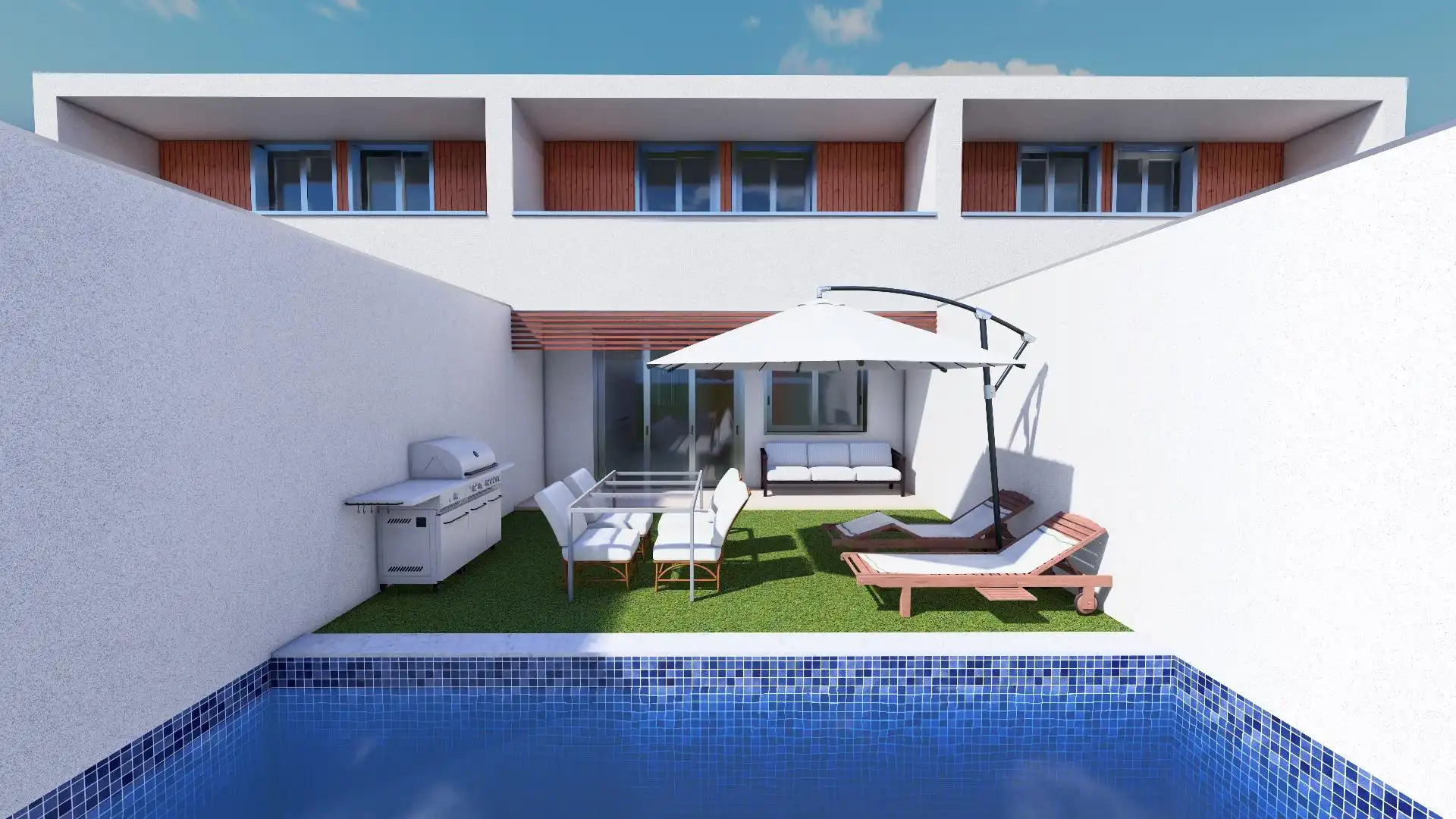 Terrace of Detached homes for sale in Cáceres  with Air Conditioner, Heating and Private garden
