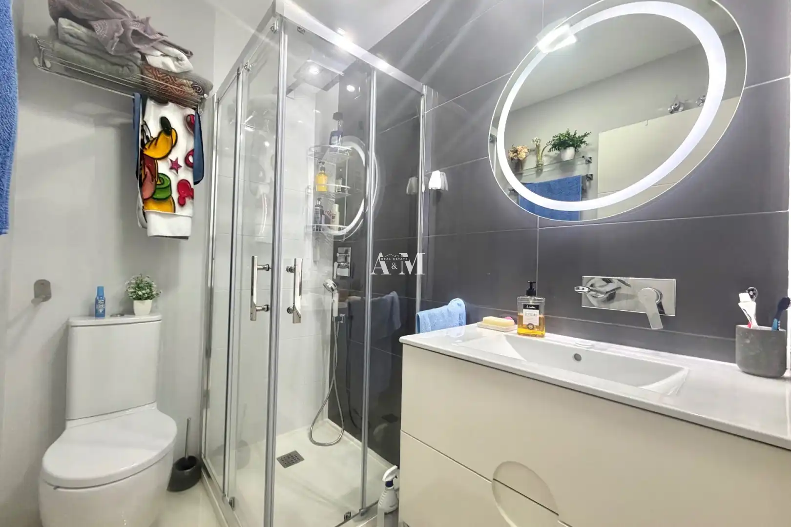Badezimmer von Haus oder Chalet zur Miete in Pilar de la Horadada mit Klimaanlage, Heizung und Terrasse