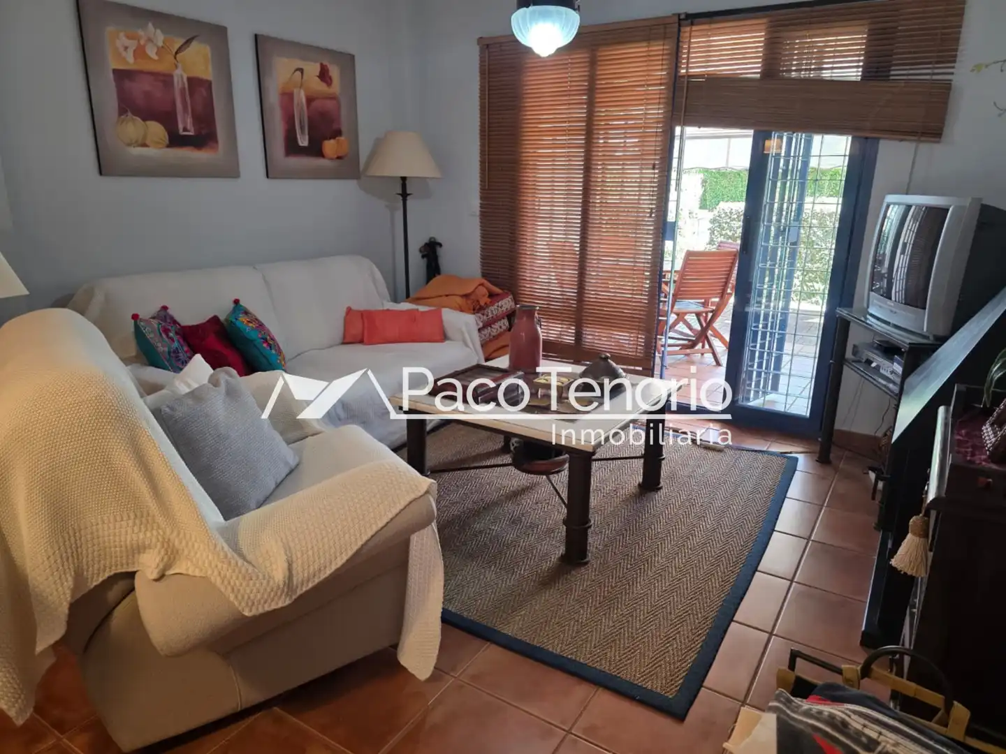 Wohnzimmer von Einfamilien-Reihenhaus zum Verkauf in Islantilla mit Terrasse, Möbliert und Waschmaschine