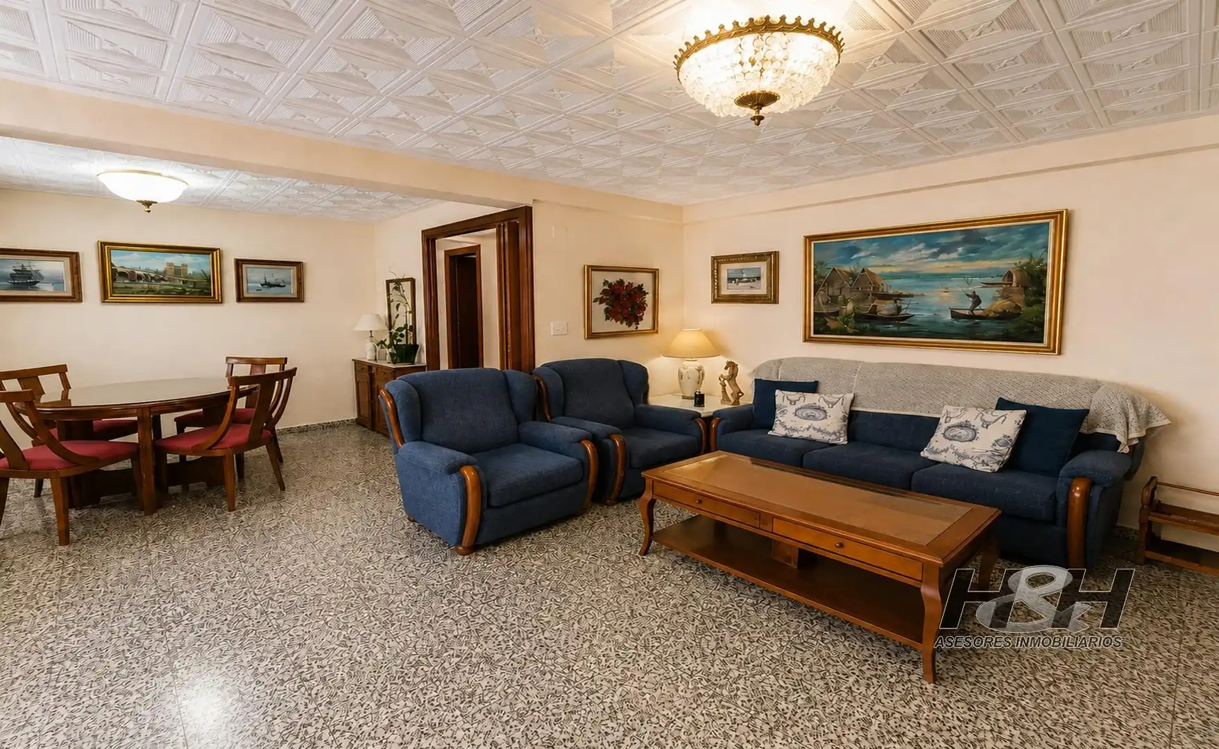 Sala de estar de Piso en venta en Godella con Aire acondicionado y Balcón