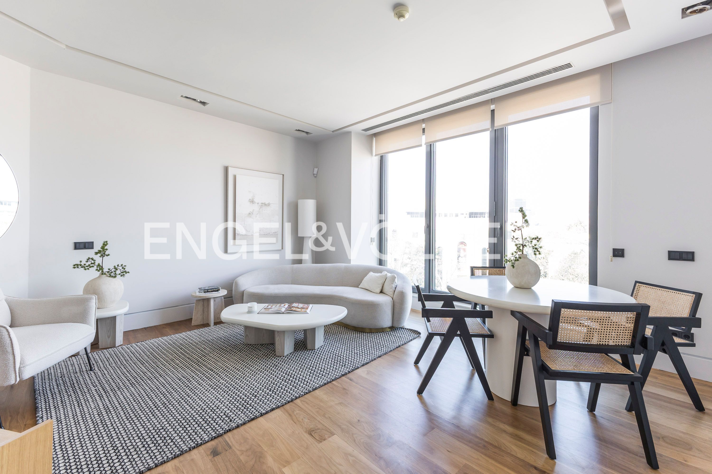 Living room of Flat for rent in  Madrid Capital  with Air Conditioner, Heating and Parquet flooring