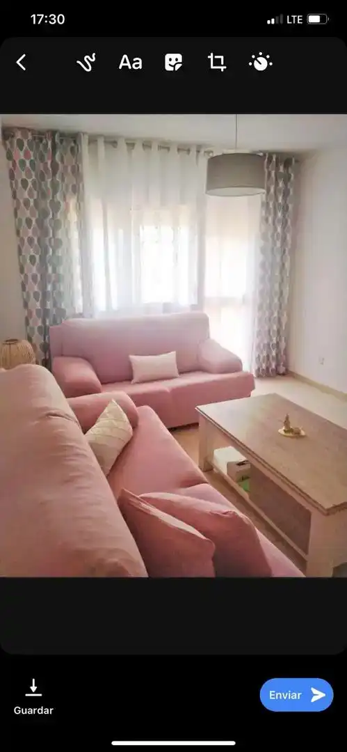 Sala d'estar de Pis de lloguer en Chipiona amb Aire condicionat, Moblat i Rentadora