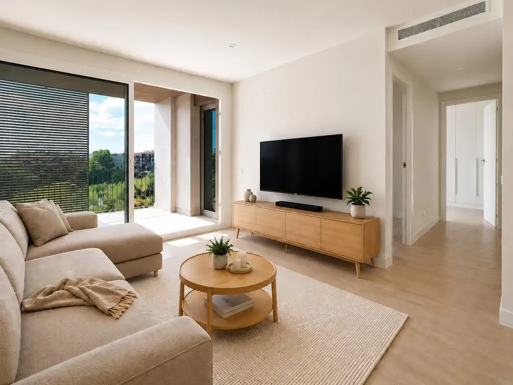 Sala de estar de Apartamento en venta en Jávea / Xàbia con Terraza, Trastero y Piscina comunitaria