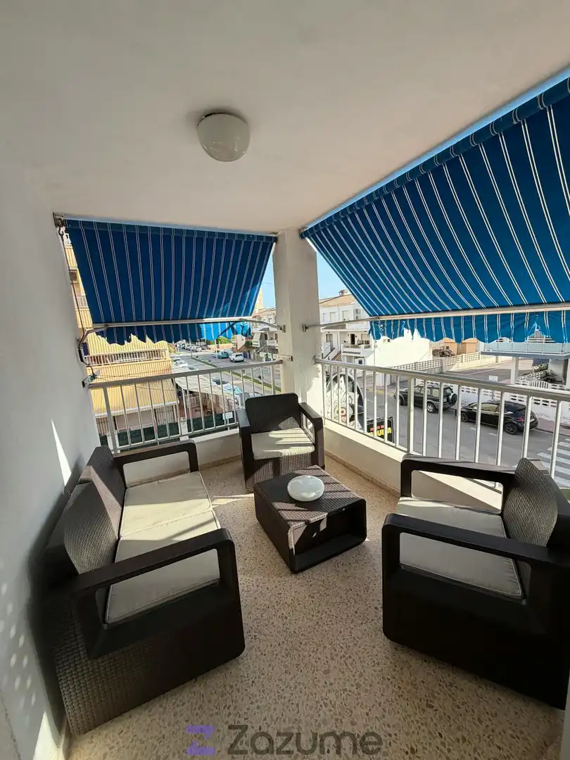 Terrace of Flat for rent in Piles  with Air Conditioner, Heating and Furnished