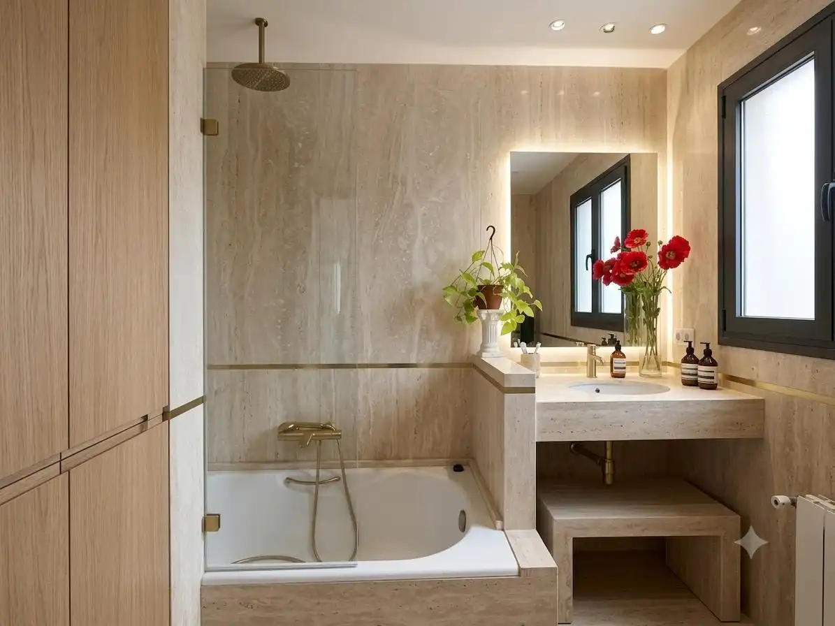 Badezimmer von Wohnung zum Verkauf in Esplugues de Llobregat mit Klimaanlage, Parkett und Terrasse