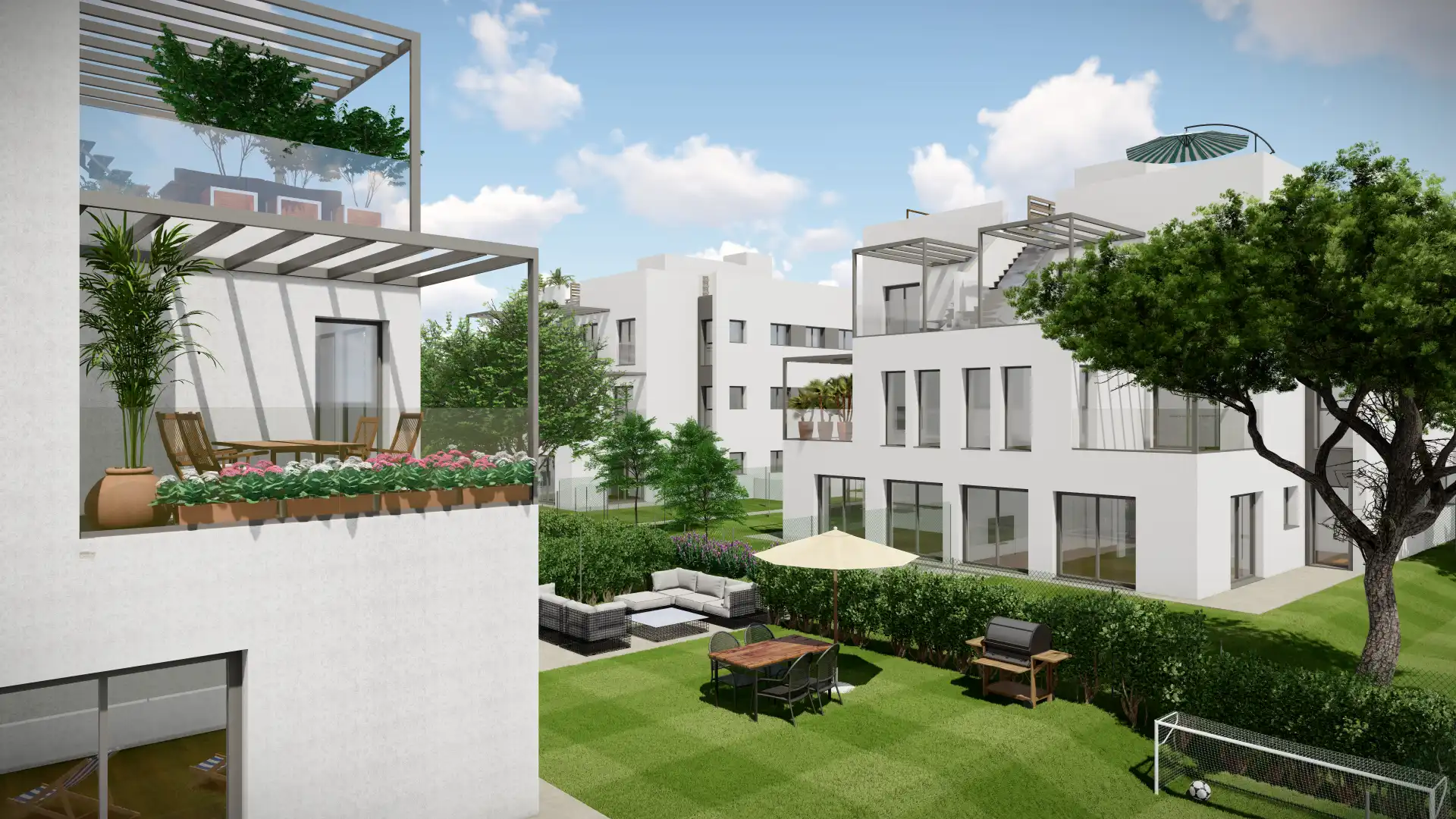 Terrasse von Wohnung zum Verkauf in Castell d'Aro, Platja d'Aro i s'Agaró mit Klimaanlage, Heizung und Privatgarten