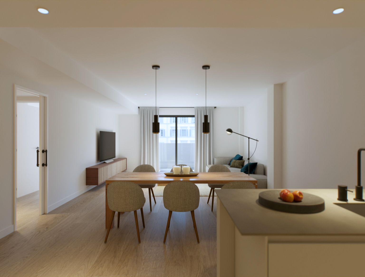 Living room of Flat for sale in L'Hospitalet de Llobregat  with Air Conditioner, Oven and Microwave