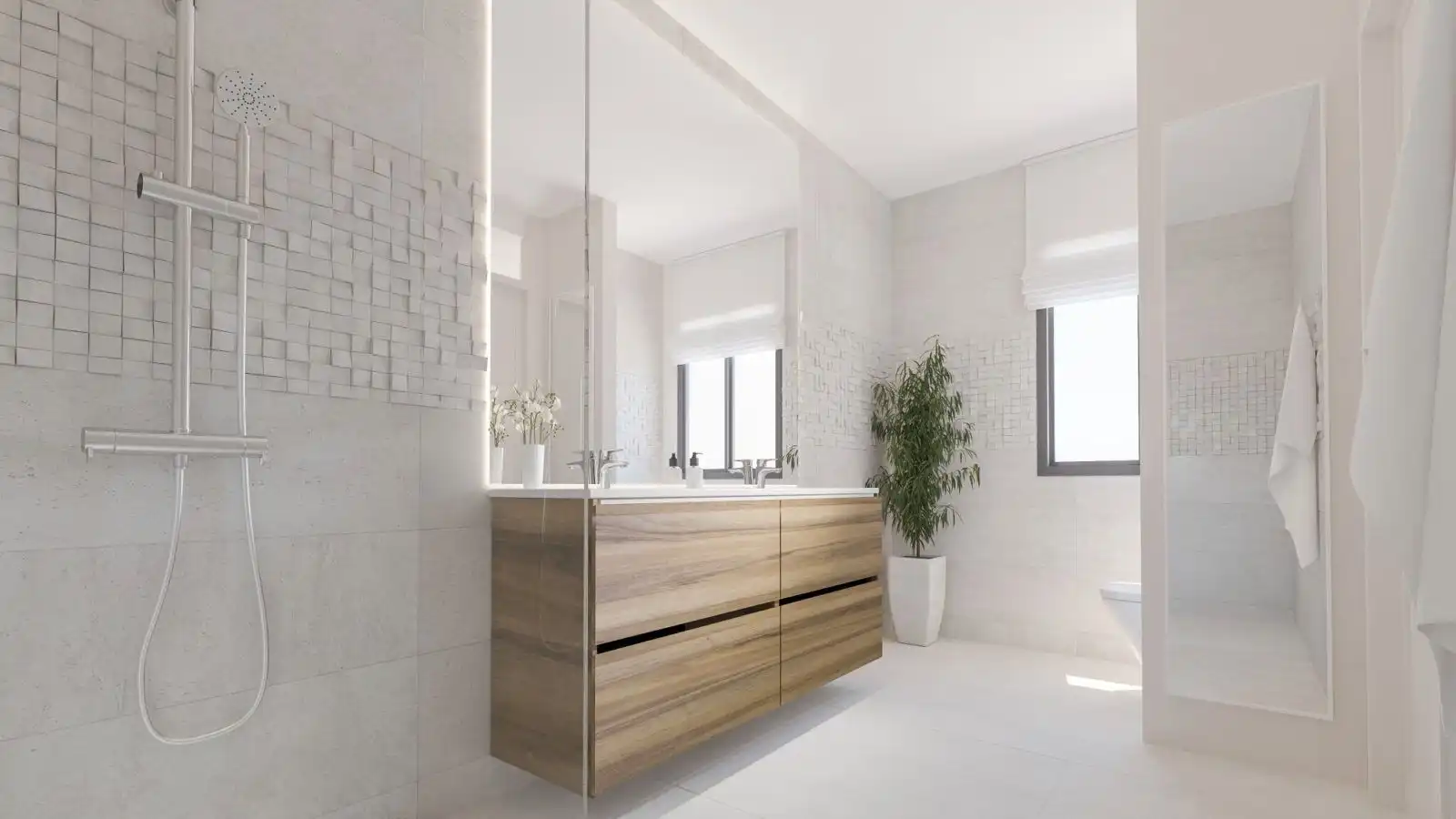 Baño de Apartamento de alquiler en Estepona con Aire acondicionado, Calefacción y Internet