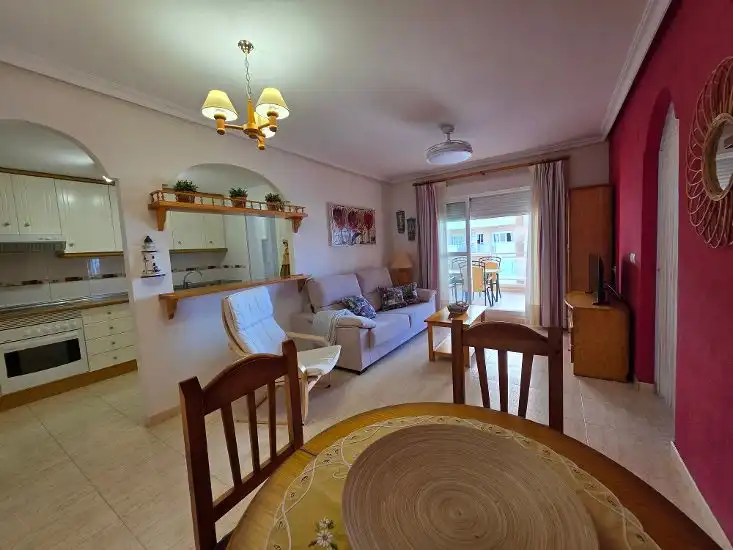 Sala de estar de Apartamento en venta en La Manga del Mar Menor con Terraza, Amueblado y Balcón