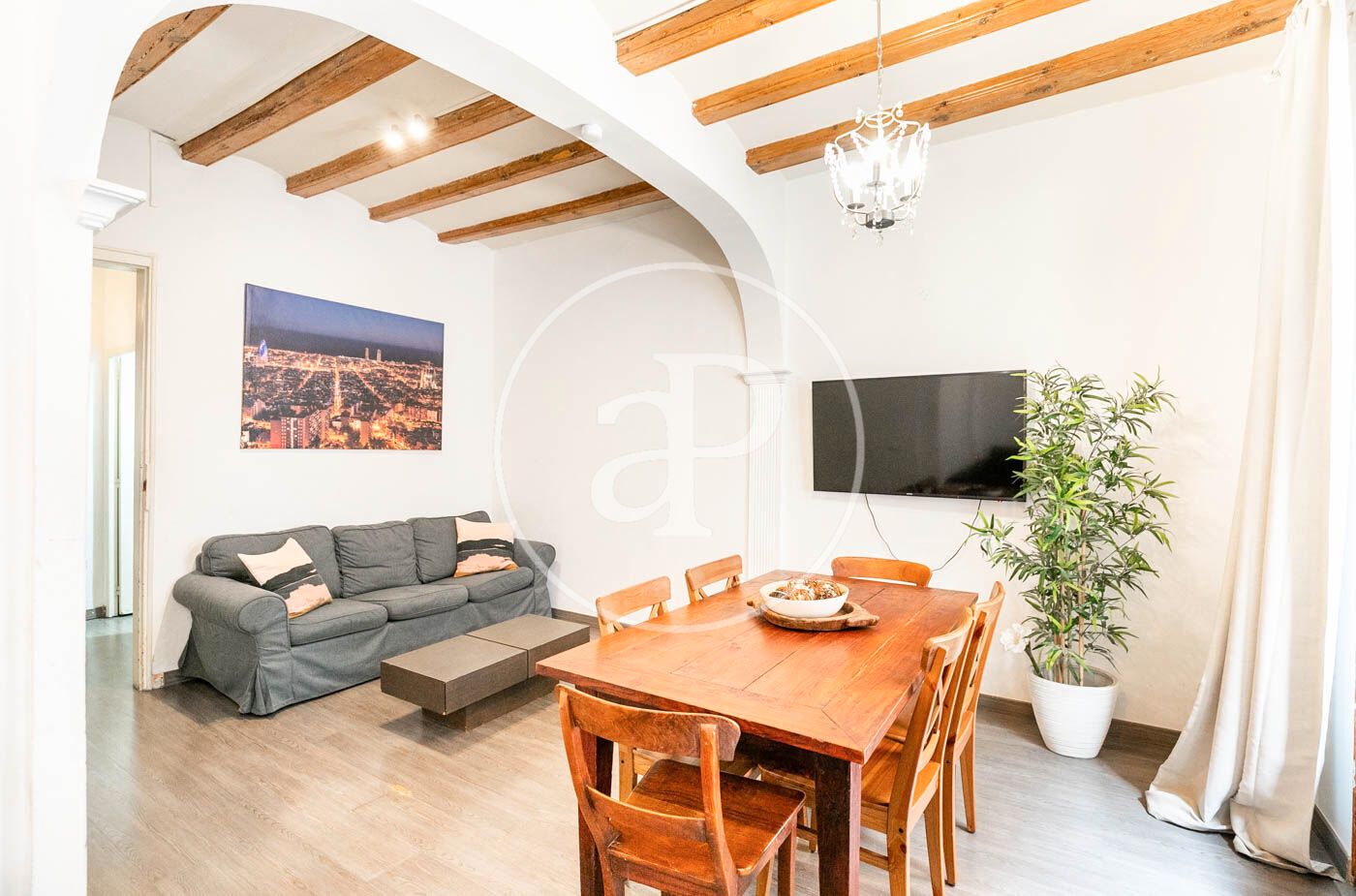 Sala de estar de Piso en venta en  Barcelona Capital con Aire acondicionado, Calefacción y Amueblado