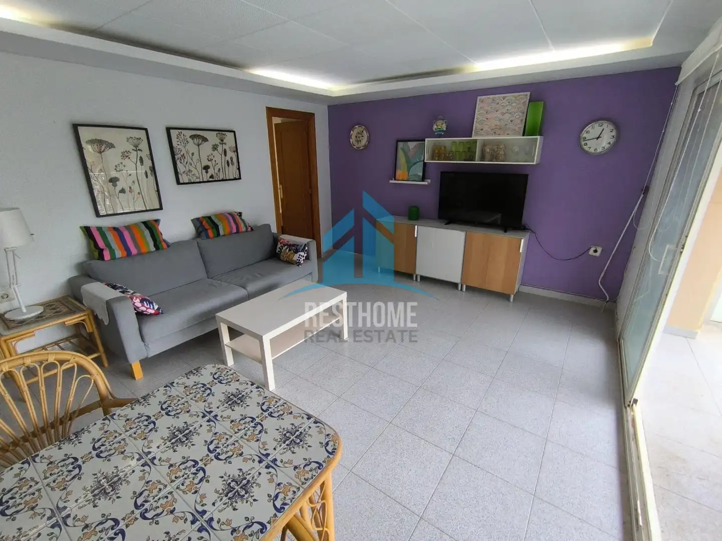Living room of Flat for sale in Cullera  with Heating, Terrace and Furnished