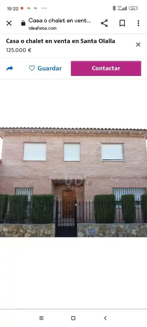 Vista exterior de Casa o xalet en venda en Santa Olalla